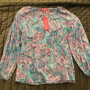 Lilly Pulitzer winsley top size S bayside blue